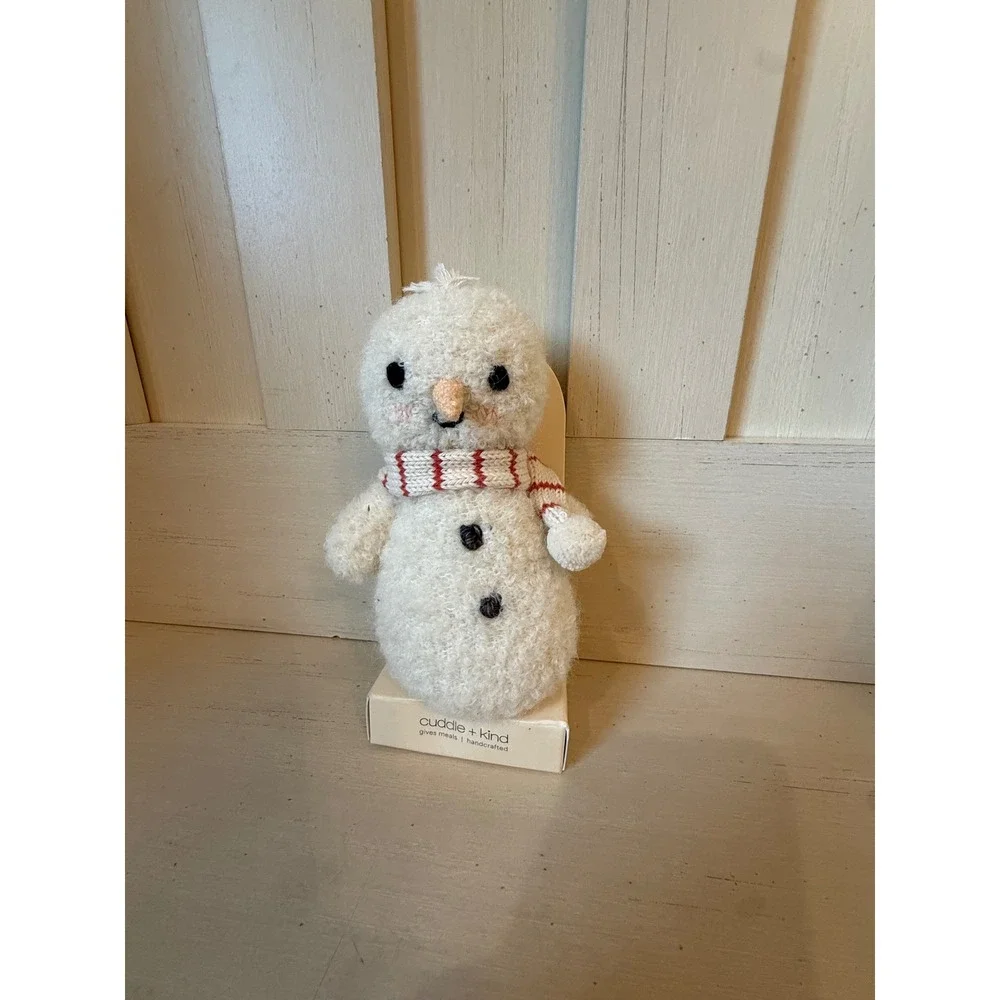 Cuddle + Kind Snowman Hand Knit Doll White Baby 7